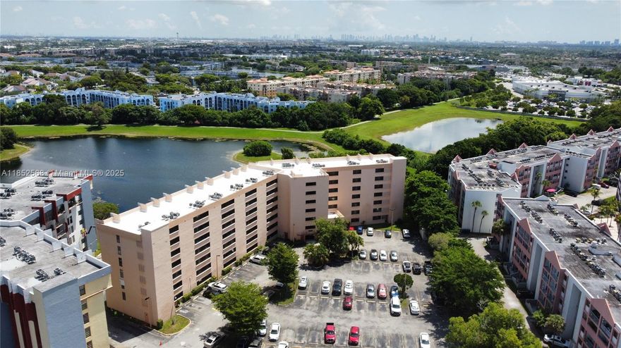 Let's make a SALE !! 1BR/1BA condo on Fontainebleau Blvd. 5th floor unit with tile floors throughout. New hot water heater. Entryway has foyer, coat closet, and New A/C handler & compressor. kitchen has white cabinets and a pass tru to the dinning room. Tile floors thru out. Spacious living room has sliding glass door w/binds and hurricane shutters. Sit on your private balcony and enjoy Beautiful lake view. Bathroom with tub/shower and single vanity. Bedroom includes walk-in closet and fresh paint.  Community laundry room. Security cameras around building. New impact windows. Great for first-time buyer or investor! Regular HOA fee $379.00 & assessment is $175.46. PROOF OF FUNDS AND/OR PRE-APPROVAL LETTER REQUIRED PRIOR TO SCHEDULING A SHOWING OF THE PROPERTY!