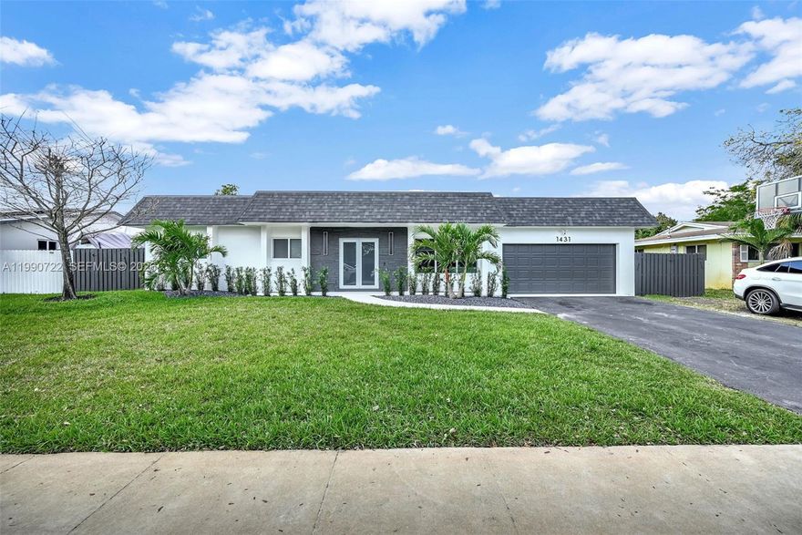 Step into this beautifully remodeled turnkey residence, where modern upgrades meet effortless comfort. This exceptional home offers 4 spacious bedrooms and 2 elegantly appointed bathrooms, with 1,820 sq ft under A/C, perfectly situated on a generous 10,088 sq ft lot.
The updated island kitchen showcases sleek quartz countertops, a smart refrigerator, and appliances just 2 years old—perfectly blending style and functionality. Additional modern touches include automated window treatments and remote-controlled powered awnings for enhanced convenience and comfort.
A brand-new 2026 roof with a transferable warranty, along with fully impact-resistant doors and windows, provides lasting peace of mind. The home is also equipped with a whole-house generator powered by a 500-gallon underground tank, which services the BBQ and range—ideal for seamless everyday living and entertaining.
Enjoy outdoor living with a newly updated pool pump and a fully operational sprinkler system, completing this move-in-ready gem.
Don’t miss this incredible opportunity—this one won’t last!- EASY  TO SHOW!!! only need 2 hours lead time