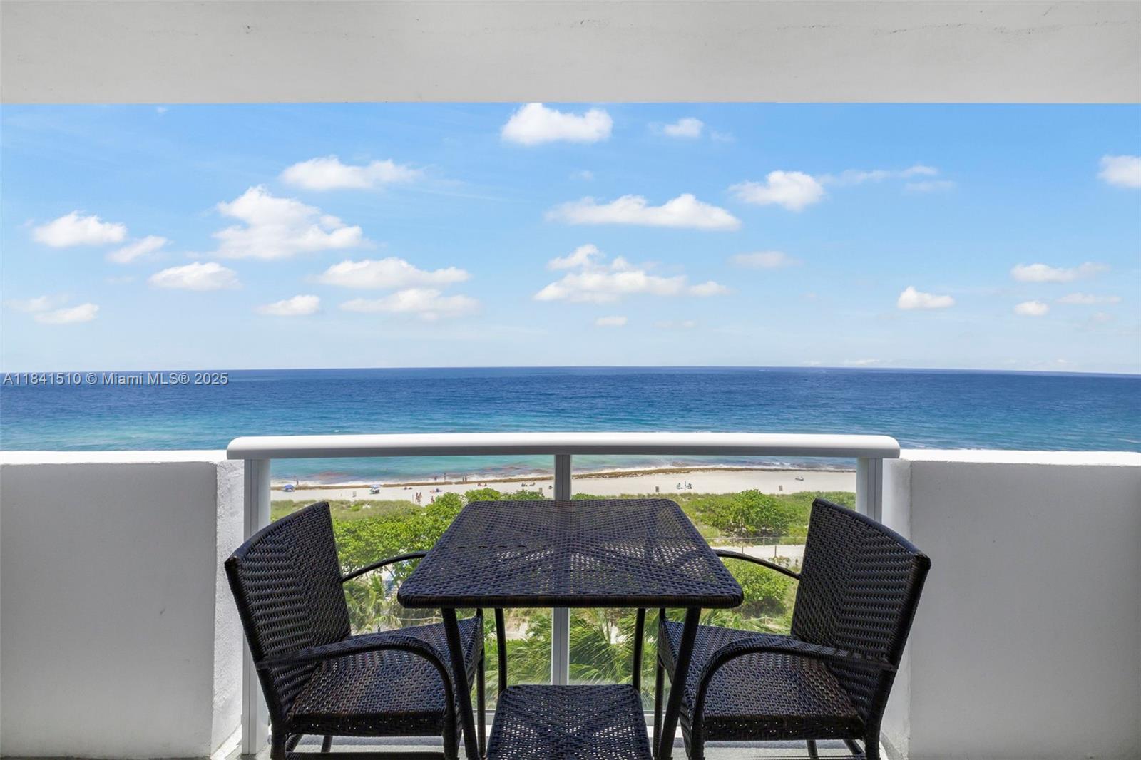 Wake up to the Atlantic Ocean! This stunning 2-bedroom, 2-bathroom direct oceanfront condo offers uninterrupted views of the water from every room. Fully furnished with stylish, comfortable decor — just bring your suitcase. The open-concept living and dining areas flow seamlessly onto a private balcony, perfect for morning coffee or sunset cocktails. The spacious primary suite features ocean views, generous closet space, and a spa-like en-suite bath. Second bedroom is ideal for guests or a home office with its own full bath. Enjoy washer/dryer in unit, assigned parking, and resort-style amenities including a pool, fitness center, and 24/7 security. Located in The Carlisle of Surfside oceanfront building just steps from the sand and minutes from restaurants, shopping, and nightlife.