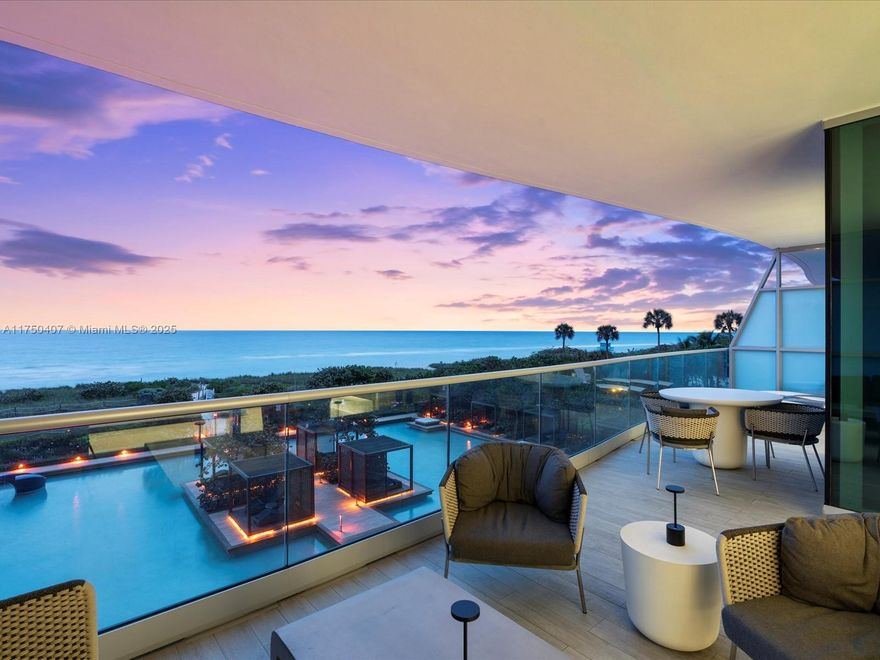 Experience a seamless blend of sophistication & coastal beauty at Unit 303 in Fendi Chateau, celebrated for its distinctive façade inspired by ocean waves. Set on 3 acres with 300ft of oceanfront, indulge in breathtaking panoramic ocean & city views. This ultra-luxury home features a private split floorplan, grand family room, 3 bedrooms, an extra convertible bedroom with a full bath, spacious living areas, & laundry room. Newly renovated & fully furnished with no detail spared, including a Savant home automation system, double Sub-Zero wine fridges, wet bar, & primary jacuzzi bathtub. Enjoy commercial-grade Wi-Fi network, zen-inspired gardens, tranquil outdoor spaces & bespoke services like luxury concierge, 24-hour security, Shabbat elevators, library, spa, & more.