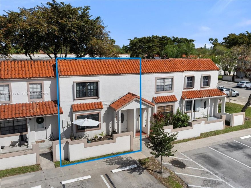 Welcome to this beautifully maintained 3-bedroom, 2.5-bathroom townhouse located in the highly desirable Welleby Springs community. This home features a 2019 roof and impact windows and sliding doors installed in August 2023 ($25,000 value), offering safety, energy efficiency, and peace of mind. Inside, you'll find a bright and spacious layout with a large living and dining area, plus a separate family room perfect for relaxing or entertaining. The half bathroom is conveniently located downstairs, while all bedrooms and 2 other bathrooms are situated upstairs, providing privacy and comfort. The home is equipped with top-of-the-line appliances, all replaced between 2024–2025, making it truly move-in ready. Enjoy outdoor living with two great spaces: A charming front patio, perfect for morning coffee, flowers, or creating a small garden retreat and a screened-in back patio, ideal for relaxing or entertaining while enjoying South Florida’s weather without the worry of mosquitoes. With a very low HOA of just $225/month (no known special assessments) and $15/M to master, this property offers excellent value. Conveniently located minutes from Sawgrass Mills Mall, restaurants, shopping, and major highways, it combines comfort, convenience, and accessibility. Great opportunity for investors as well, with rental comps ranging between $2,800–$3,000 per month.