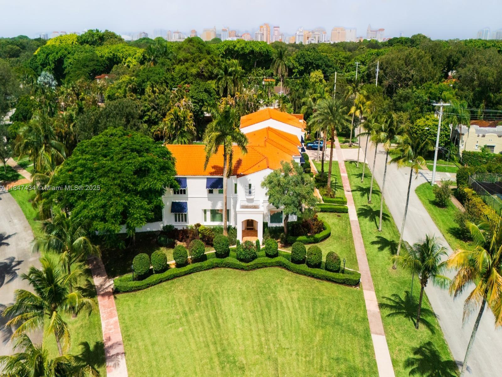 Nestled in the heart of Coral Gables, this sophisticated and impeccably maintained estate spans over 12,327 square feet on a lush 31,529 SF lot. Originally built in 1936, the residence blends timeless elegance with modern luxury, offering 7 bedrooms, 10 full bathrooms, and 2 powder rooms. Highlights include: A dramatic double-height foyer and expansive formal and casual living areas. A designer chef’s kitchen with top-of-the-line appliances and custom cabinetry. Additional spaces such as an executive office/library, game room, and media room. Elevator access, custom finishes, and volume ceilings throughout. The exterior features a resort-style pool with a new heater, barbecue area, and a 3-car garage and large motor court. Recent upgrades include a new roof and AC systems.