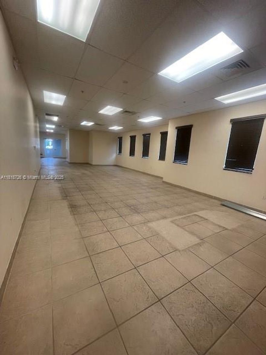 Great office space located at 18450 Pines Boulevard Suite 207 Pembroke Pines, FL 33029. Lennar just build over 50 townhomes right next door. Grow your business in this great space. Elevator is brand new and been modernized. 1,239 sq ft available on the second floor corner unit. Landlord will be replacing tiles in the bathroom and will be repolishing/cleaning  existing floor tiles in the office space.