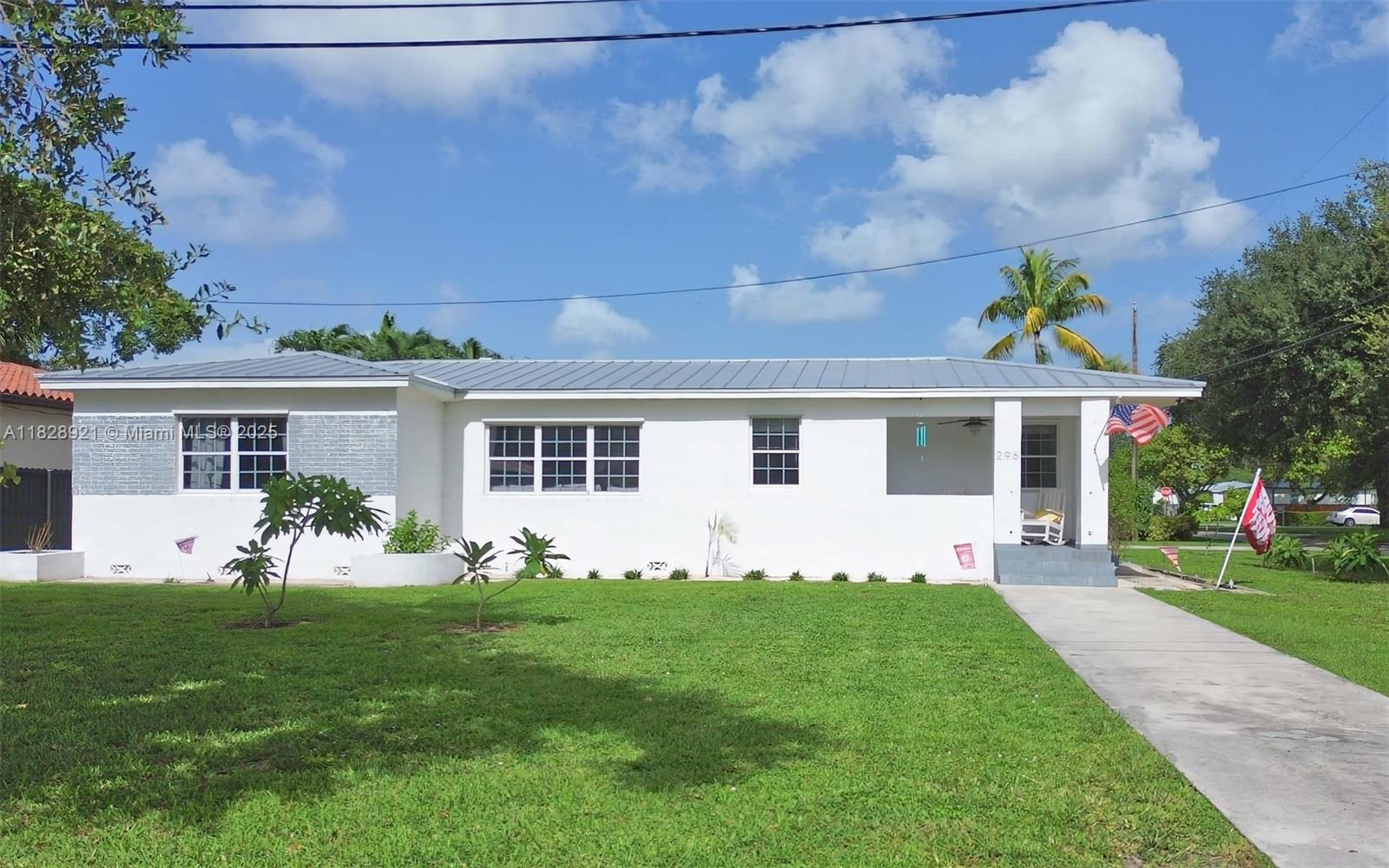 Lovely Miami Springs home in great location. Large corner lot (10807 sq. ft.) with plenty of room for a pool or addition to the home. Split floor plan. Updated master bath. Hardwood floors. 2 car garage.Make this your dream home, Amazing location.