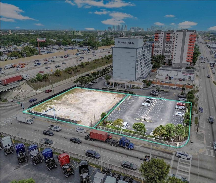 The site is approximately 1 acre and may be developed into approximately 173 residential units. Additionally, the zoning allows for multiple other commercial uses.

Paired with the site’s incredible visibility on I-95 and NW 7th Avenue, this allows a developer to capitalize on the property’s exposure and immediate access to
major transportation thoroughfares.

The proposed development scenario takes into consideration a parking podium on the 8028 NW 6th Ct folio,connecting to a residential tower on the northwest section of 7927 NW 7 th Avenue. The envisioned development would neighbor the existing Double Tree by Hilton Hotel, a highly successful hotel currently in operations since 2021.