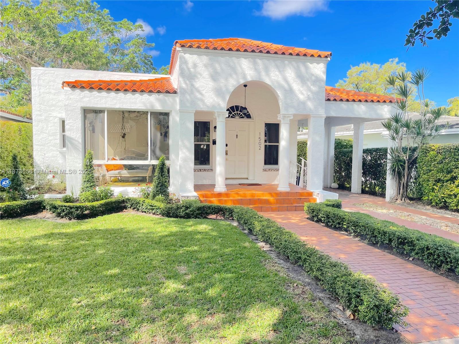 3/3 + GLASS WALLED SUNROOM DEN. MAIN HOUSE HAS TWO BEDROOMS AND TWO BATHS WITH BACK 21 FOOT DETACHED AIR CONDITIONED ONE BEDROOM AND ONE BATH GARAGE ALSO SUITABLE AS WORK ROOM, OFFICE, LIBRARY, ART STUDIO, GYM, OR HOBBY ROOM. OLD SPANISH HOME MEDITERRANEAN ELEGANT AND CHARMING. HIGH CEILINGS; CROWN MOLDINGS; FIREPLACE; EXCELLENT FLOOR PLAN; EAT-IN ALL WOOD CUSTOM DESIGNED KITCHEN WITH EXOTIC COUNTER GRANITE; ORIGINAL 1925 WOOD FLOORS; FRENCH DOORS; FRONT AND REAR PORCHES; CARPORT; FENCED; HIGH EFFICIENCY CENTRAL A/C; LOW TRAFFIC SHORT STREET.