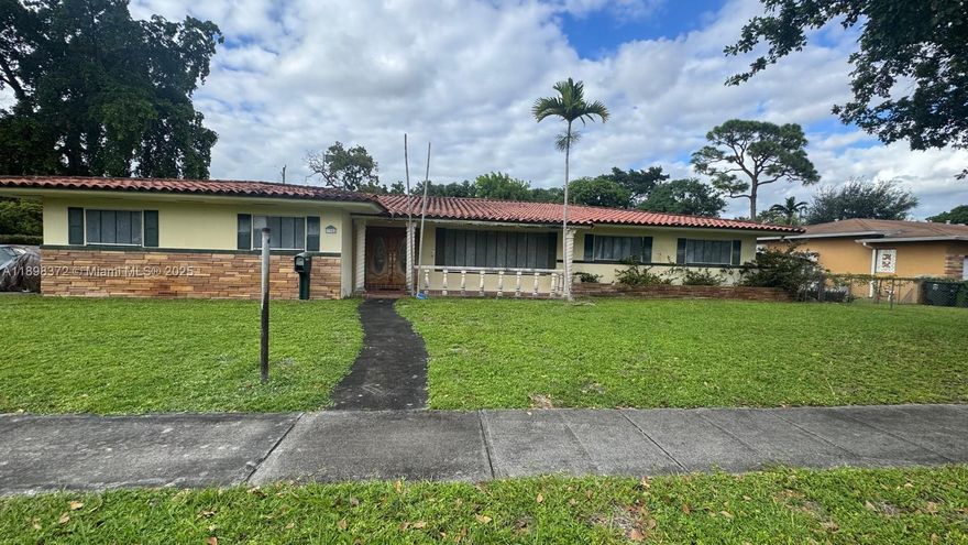 Prime North Miami Corner Property with Pool Potential!
Discover this uniquely spacious 4-bedroom, 3-bathroom home featuring an office and a desirable split floor plan. Situated on a massive corner lot, the property offers abundant outdoor space and has significant potential for a new pool. Key features include a 15-year-old tile roof, a two-car garage, and central air conditioning. The interior boasts tile flooring throughout. Located for convenience, it's just moments from local parks and places of worship. This home is ready for its next owner to maximize its potential!