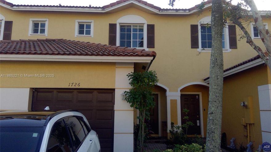 Extremely nice and comfortable 3/2.5 Townhome with 1 car garage. Tile floor downstairs and wood floor upstairs. Granite countertop in upgraded kitchen. Screened and covered patio. Great location. Close to shopping and excellent schools. All ages welcome. Home is currently leased until February 2026. Great for first-time homebuyers or investors. Low HOA fees, and can be rented immediately after purchase.