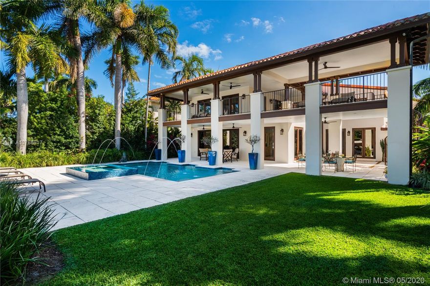Located on the prestigious & guard gated Sunset Island III, this meticulously renovated 5,832 sq.ft. Santa Barbara style home is just a short distance from the shops and restaurants of the bustling Sunset Harbour neighborhood. Full renovation completed in 2017. This 5 bed/5.5 bath oasis features a Crestron Smart House System with fully integrated security systems, and state of the art audio and video throughout. Elegant kitchen contains custom cabinetry, a wine cooler, and 60” commercial dual fuel steam range. Step through La Finestra custom doors and entertain by your stunning salt water pool with private dock, built-in summer kitchen and outdoor shower.