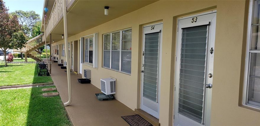 JUST for 55 year old + person (Community). 1B+1B Beautiful First Floor unit. Tile floor throughout. Spacious closets. Private screened patio with lovely garden view. Unit shows beautifully! Great Amenities Full gym, Within walking distance of the place of worship. Clubhouse with a theater, outside and inside the pool, a fitness center office, Walgreens Pharmacy, free transportation on and off-site, and much more.
