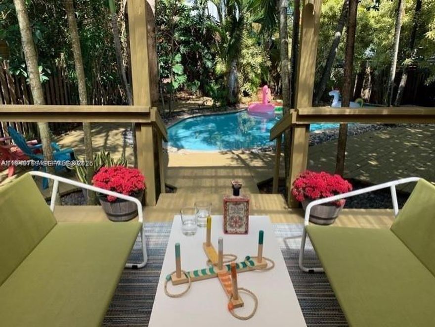 Tropical Oasis in the highly sought The Roads community, only a few blocks from Brickell. This is as close to a zero commute as you can get to downtown/Brickell. Secluded, lush outdoor space for entertaining with a lagoon-style pool. Private fenced-in front yard. BBQ outdoors with plenty of room for a huge party, or enjoy the AC and cook on the commercial-style 6-burner gas stove with griddle and double oven. A chef's dream. This home has been meticulously preserved down to the original wood floors. The house can be sold fully furnished. The main house has two bedrooms and one full bath. The attached loft has a kitchenette, a full bathroom, and a separate entrance. Easy street parking. No flood zone. Rented for $4,990/month  until 6/30/26