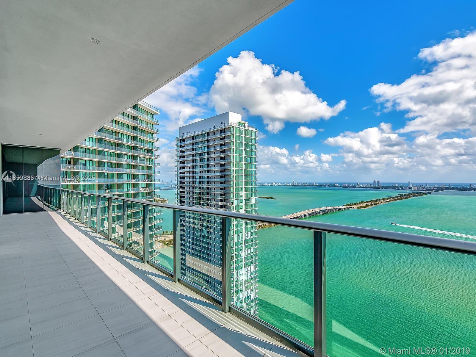Live large in this rare combined residence (units 4202 & 4203) offering 3,000+ sqft of refined indoor–outdoor living. Two master bathrooms plus a den deliver flexible space, while 9’ ceilings and floor-to-ceiling glass showcase sweeping ocean and city views. Electric window treatments, custom closets, and porcelain flooring elevate the everyday. A chef’s kitchen shines with Bosch and Sub-Zero appliances and flows to an oversized balcony perfect for sunrise coffee and sunset toasts. Immaculate, contemporary, and move-in ready. Qualified tenants only.