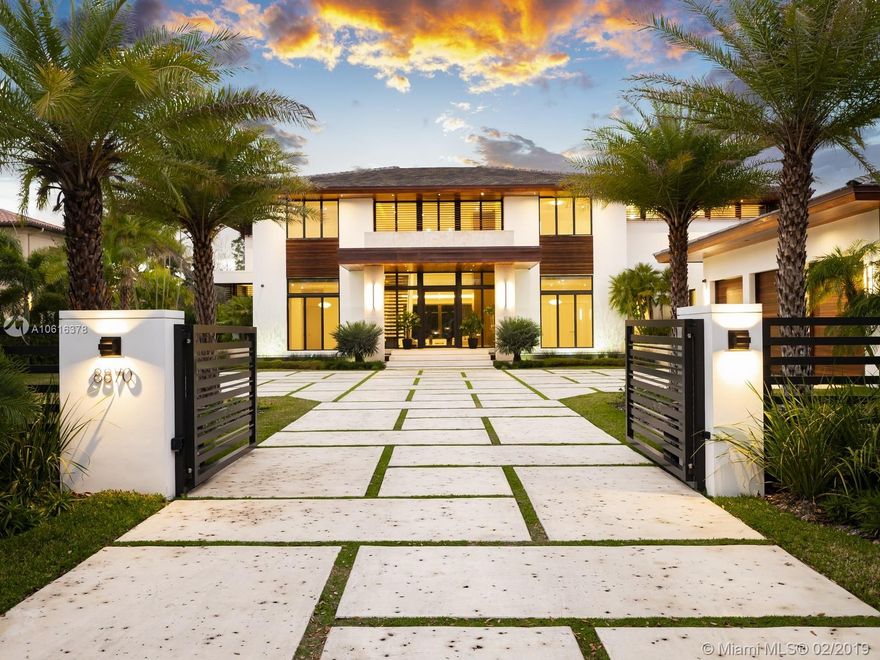 Breathtaking Tropical Modern Brand-New Estate in Prestigious Stritter Estates. Greeted by soothing water features as you enter your home which leads to a spectacular architectural floor plan w/plenty of natural light. This home offers luxurious finishes & incredible attention to detail throughout. Offering grand living & dining room, designer kitchen, climate-controlled wine cellar, ground level & upstairs master suite w/sitting areas, to a stunning glass stair case & elevator. Premier Limestone & Wood floors. Nested on a deep lot allowing picturesque views of the backyard. Other Features: Large Laundry Room, Smart Home Integration, LED Lights, Resort Style 50 X 30 Pool, Spray Foam Insulation, Summer Kitchen, 3-Car Garage, Fully Gated. Premier Pinecrest Schools. Builder Home Warranty.