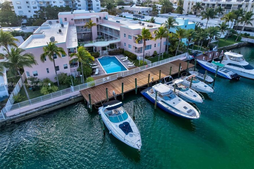 Rare Investor Opportunity with Dock Space – Coastal Miami Living! A truly rare offering for investors: secure a leased 1BD + den apartment with a market-rate tenant and the option to lease one of only six private boat slips—accommodating vessels up to 44 feet. Just a half-mile from the beach, this boutique building has recently completed its 40-year recertification along with a brand-new seawall and dock. Apartment features: New kitchen appliances, renovated bathroom, skim-coated walls and ceilings, Florida pine hardwood floors, cedar-lined closets, designer lighting, and a spacious terrace with views of Biscayne Bay. Building amenities include a laundry room, kayak storage, and a secure bike area. With a local market, bars, and restaurants steps away, this is classic Miami coastal living.