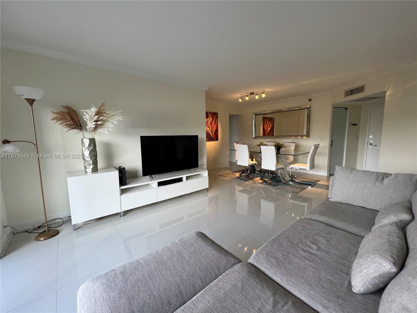 Spacious 3-bedroom, 2-bath corner unit at Parc Central South in Aventura, featuring one of the largest layouts in the building with three private balconies and stunning views of Aventura Mall and Founders Park. This well-maintained residence is tenant-occupied on a month-to-month basis, offering flexibility for a new owner or investor—tenant is willing to stay or vacate. Maintenance fees are among the most affordable in Aventura and include trash, water, cable, and internet. Parc Central South is a full-service building with valet, 24-hour front desk, and security, making it an ideal choice for both investment and primary living.