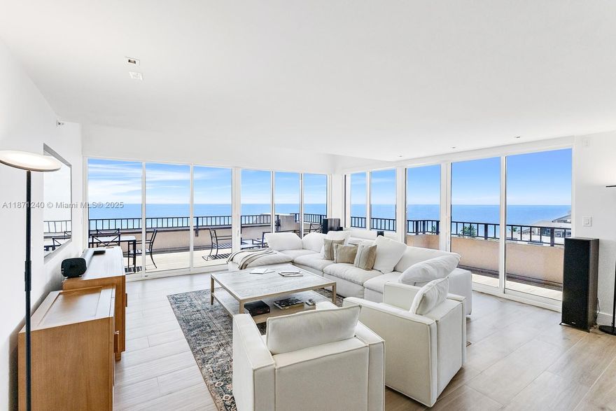 Be the first to live in this stunning, fully remodeled 3BD/3BA residence + den/laundry. Enjoy breathtaking ocean views, brand-new furniture, top-of-the-line appliances, and elegant modern finishes. Spacious layout with abundant natural light blends style and comfort. Includes 2 parking spaces. Offered fully furnished. Experience luxury living with resort-style amenities and an unbeatable location. Available for 6 months’ rent or annual rental.