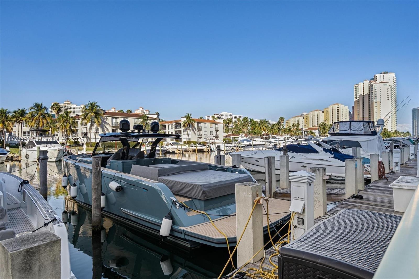 Private boat slip for vessels up to 60 feet with direct Intracoastal access, perfect for boating enthusiasts. Condo Ownership required. Inquire now. Condo also for sale MLS A11723870 Unit 821.