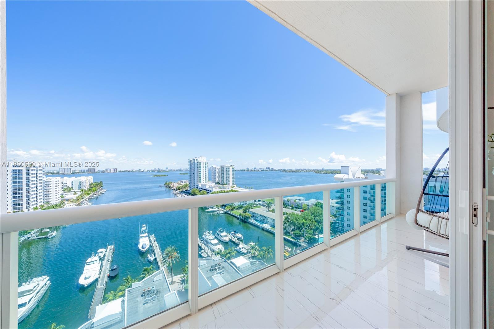 Direct water views from this 2/2 furnished unit at 360 Condo in North Bay Village. Penthouse unit with 12 foot ceilings and new appliances. Building amenities include bayside pool, fitness center, men and women’s saunas, club house, hot tub, private marina slips, 24-hour guard gate service, valet, covered entrance, front desk and garage parking. Rent includes water/sewer, trash, basic cable, internet and one assigned parking space. Unlimited complimentary valet for residents and guests.