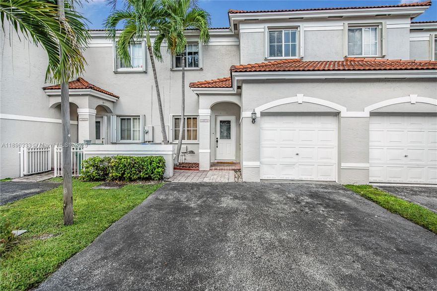 Spectacular and spacious townhouse ready to move in. 3 Beds and 2.5 Baths. 1 Car garage, located in a quiet gated community. Patio fenced. This home features tile floors. 2 parking spaces are included in the unit—Near highway, supermarkets, restaurants, Metro Zoo, Walmart, and more.