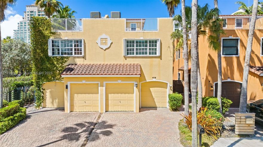 Live downtown in this beautiful and spacious 3 story, 4 bedroom, 3 & 1/2 bath townhome! custom pear wood kitchen cabinets in kitchen and s/s appliances. hardwood floors in the living areas including the primary bedroom. two primary suites on 2nd level. 4th bedroom and bath on 3rd level which open up to the roof top terrace that has phenomenal views of downtown fort lauderdale. walk or take free water trolley to performing arts, publix, restaurants, himmarshee, and las olas!