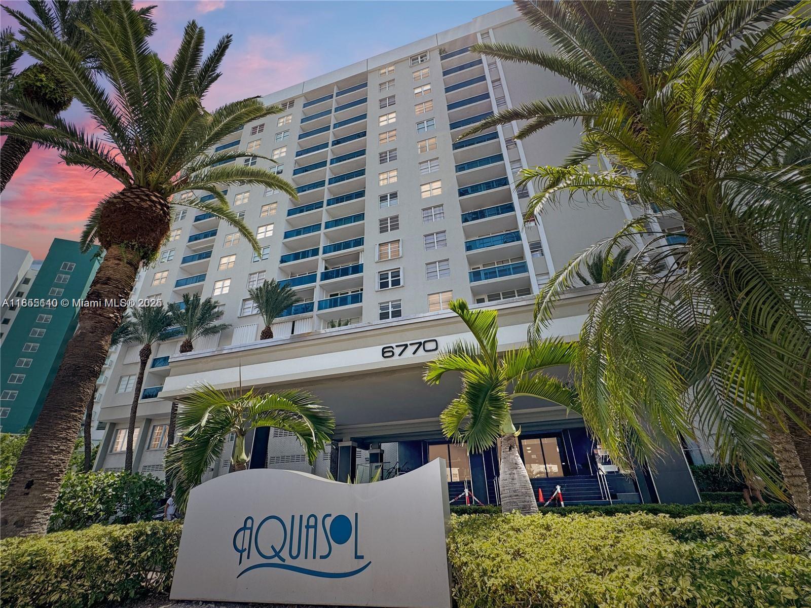 The fabulous Aquasol Condominium, a true gem in the heart of Miami Beach. Steps away from the ocean is this tastefully decorated unit & and conveniently located. Featuring: Bright & spacious 1/bedroom 1.5/baths, fully furnished, stainless steel appliances, freshly painted, outdoor seating with BBQ grill, modern furniture, office area and all the essentials.
Condo Amenities include: A waterfront pool deck, fitness center, sauna, valet, and marina. A private enclosed garage and optional 40-foot dock slip provide added value. Conveniently located near the beach, retail, dining, and wellness facilities, with easy access to South Beach and Bal Harbour. NOTE: POOL IS CLOSED UNTIL FURTHER NOTICE.