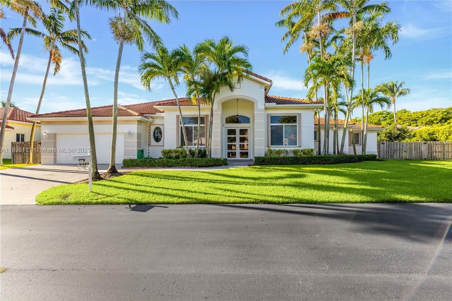 This freshly painted 4-bedroom, 3-bathroom home with a 2-car garage is situated in the prestigious gated community of Tuscany Estates, conveniently located in the Pinecrest/Palmetto Bay area. Boasting an excellent layout, it includes formal living, dining, and family rooms, along with an inviting eat-in kitchen. The property offers a desirable split floor plan, a laundry room, large windows, 12-foot ceilings, and a spacious master suite with an ensuite bathroom and walk-in closet. The expansive fenced yard provides ample space for outdoor activities, entertainment, and relaxation. Additional features include accordion shutters, impact windows, and a whole-home standby generator for added convenience.