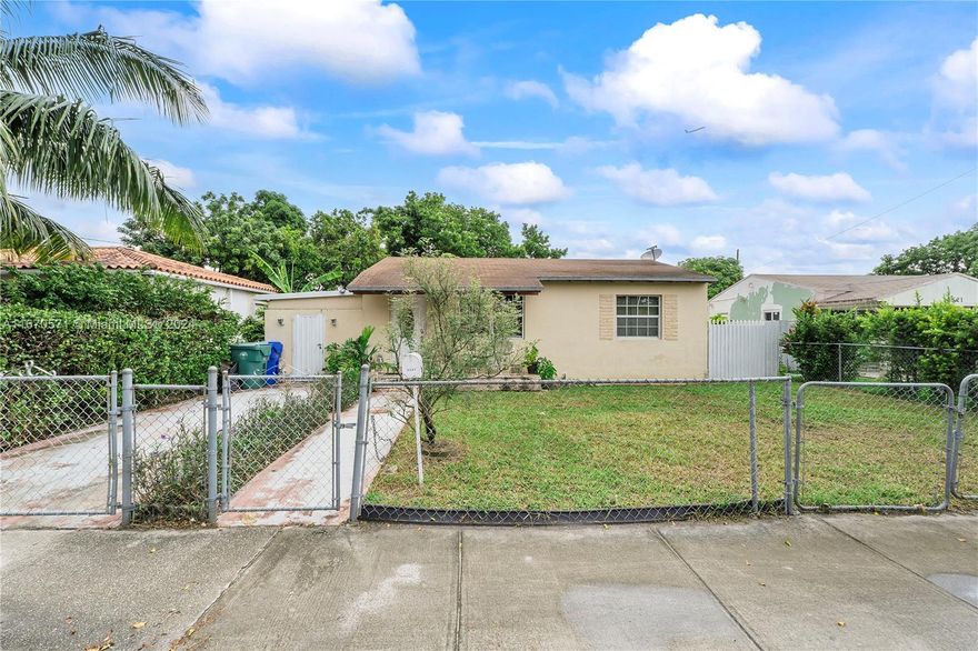 Welcome to your next home in the heart of Grapeland Heights! This charming 2-bedroom, 2-bathroom property is situated on a fenced lot, offering both privacy and security. Just blocks away from the highly anticipated Miami Freedom Park, the future home of the Inter Miami Soccer Team and host of the 2026 World Cup, this development will feature a 58-acre public park, 500,000 square feet of retail and entertainment space, multiple office buildings, and three hotels with over 750 combined rooms. Conveniently located only 2 miles from Miami International Airport, and 10 minutes from Downtown, this property is ideal for both investors and end users.  Don’t miss out on this exceptional opportunity to own a piece of prime real estate in one of Miami’s most sought-after neighborhoods.