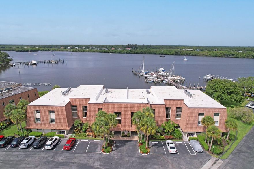 Lovely condo on a protected bay. Docks available for yachts up to 50ft Docks are $2.25 per foot of boat! And that is not a typo!! Water provided & metered electric (50/30 amp)  available on the docks.  The condo is first floor with view of the bay. Very nicely updated. Ceramic tile with laminate in bedrooms. About a 1 minute walk to all amenities. Huge workshop for owners to use, every tool, saws, etc you could need. Pool kept at 85 all year. Tennis and pickleball courts. Clubhouse has very large kitchen & bar Main room holds 64 - $50 to reserve + refundable deposit. 9ft pool table in library, adjoining room to relax & read. Sauna in the ladies restroom. Perfect condo for yachtsmen! Parking directly in front of condo.   Active 55+ community 
HOA $1277/quarter POA $1206/quarter