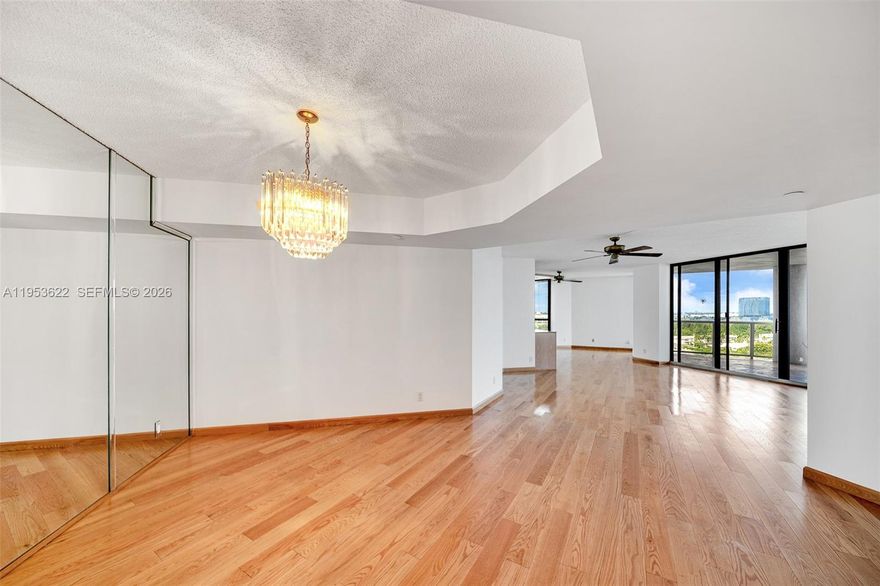 Beautiful condo in Harbor Tower Residences. Set within the exclusive, guard-gated community of Aventura Waterways, this beautifully residence at Harbor Towers delivers space, and light. Offering 3 bedrooms, 2 baths, and 1,820 square feet, oak wood throughout, the home features a bright, flowing layout ideal for both everyday living and entertaining. A generous 350-square-foot balcony overlooks the tranquil canal.

The kitchen opens to a casual breakfast area, while a separate laundry room adds practicality. Floor-to-ceiling windows and sliding glass doors in every bedroom create a seamless indoor-outdoor connection and fill the home with natural light. The primary suite includes a spacious walk-in closet and an elegant bath with dual sinks, soaking tub, glass shower, and bidet.

Harbor Towers offers a true resort lifestyle with an infinity-edge pool, spa, tennis courts, fitness center, clubhouse, BBQ area, and waterfront walking paths. Residents enjoy a secure lobby, concierge services, and complimentary valet. The unit comes with two covered parking spaces and a storage unit. Perfectly located near Aventura Mall, shops, restaurants, parks, and top-rated schools, houses of worship, this residence combines comfort, sophistication, and convenience in one exceptional setting.