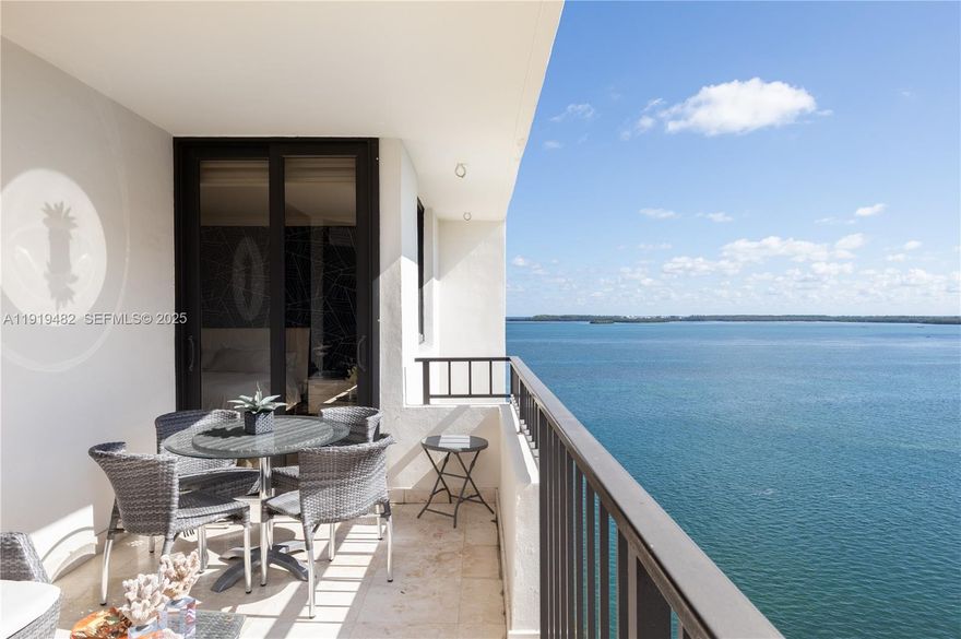 Beautifully renovated 2 bed / 2 bath in Brickell Key One, offering direct water + canal views and a spacious, comfortable balcony accessible from both bedrooms and the living room. Updated floors, bathrooms, and kitchen give the home a clean, modern feel. Enjoy great amenities including 24/7 security, concierge, valet, pool, gym, sauna, tennis, racquetball, kids’ playroom, and more. Living on Brickell Key means gated privacy with waterfront walking paths, parks, a market, and dining—while still being just a short walk to Brickell City Centre and top restaurants. A rare blend of island tranquility in the heart of the city. 1 small storage included.