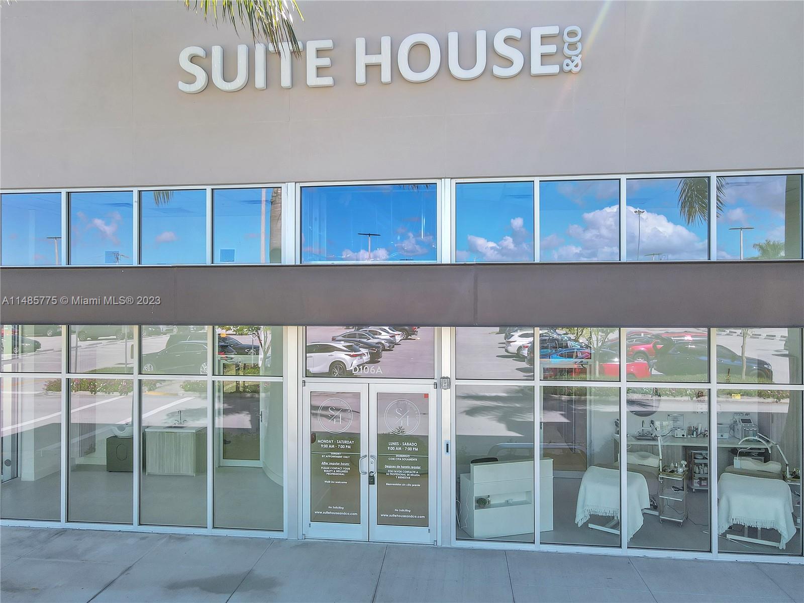 Suite House & Co. is now leasing suite spaces for quality salon professionals and retailers. Located in the highly sought out Pines City Center, surrounding multiple high end shopping and restaurants for max exposure. All suites include a vanity with sink, two water connections, (professional pref) shampoo bowl with chair and styling chair or manicure table. Rio and Bali suites offer a floor to ceiling storage, Miami and Tokyo suites offer a vanity with top storage. Lease includes: electric, water, 24/7 key fob access + surveillance, laundry valet once a week. TOTAL AMOUNT REFLECTED IS THE MONTHLY RATE & IS PAID OUT BY THE TENANT IN WEEKLY DIVIDED PAYMENTS tax is debited every Tuesday, liability insurance required, must be licensed. Term / Min 6 mon. Max 12 mon. Call listing agent to show.