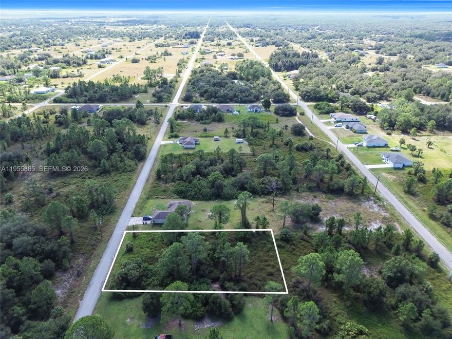 Spacious ½-acre lot located in Lehigh Acres, Florida. Situated in a quiet neighborhood with newer homes in the surrounding area. Located within a growing community