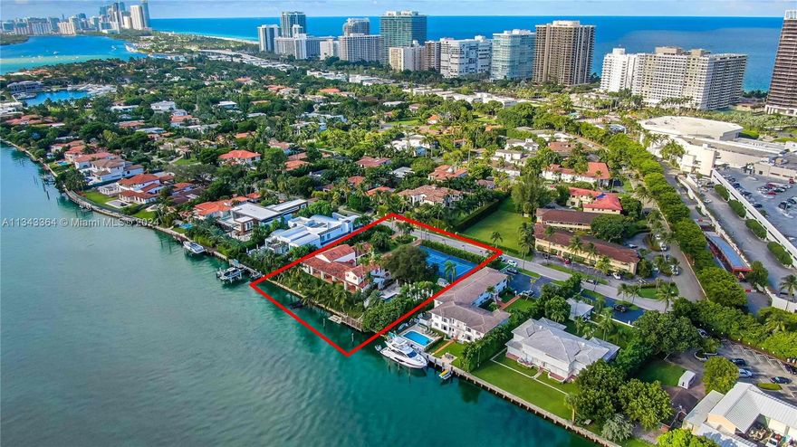 ATTENTION DEVELOPERS & BUILDERS!! This is your opportunity to have the ONLY 1 acre lot, 200 linear ft waterfront estate in ALL of Bal Harbour Village with over 46K SFT of land. Property can be divided into 3 buildable parcels each with 67 ft on the water. You should be able to sell those homes around $30-40M if you do it right. Want instead a Mega-Mansion? Why not build your own masterpiece or completely renovate this classic Mediterranean meet Mid-Century Compound!  Enough room for your Megayacht with deep water dockage - easy 5 minutes ocean access with no fixed bridges. Seller Financing available (low interest) with the seller in 1st position ONLY!! Survey in attachments / pics. Price is for each 1/3 parcel so total asking price of the entire acre is $66M.