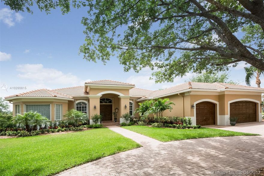 Spectacular Pool Estate with Amazing Long Lake Views. BEST location in Imagination Farms. Excellent Curb Appeal, Circular Driveway, Pavers, 3 Car Garage, Very Private Corner lot with no direct neighbors behind or across the street! Tree Lined Street. Beautifully decorated and meticulously maintained, volume ceilings, tiled social areas, upgraded bathrooms and kitchen.  Granite counters, SS Appliances, Wet Bar, Family Room, Separate Den/Office, Oversized covered Patio, Lush Landscaping, Great yard,  Solar Heated Pool, Wired for Sound Inside and Out, Master Suite features Tray Ceilings and a Spacious Sitting Area, Dual Walk-in Closets.  Huge Family Room with Built Ins. Centrally located, A+ Rated schools, Close to Parks, Shopping, Fine Dining and Major Highways! 24 Guard Gated Community!