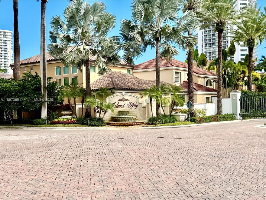 Rarely available waterfront home in Island Way, Aventura. Enjoy stunning marina views with intracoastal access. This elegant residence featuring 3 bedrooms, 3 bathrooms plus a loft (convertible to a 4th Bedroom), each with private bath and walk-in closet. Highlights include new 2024 roof, double-height windows, and two car garage. Gated community minutes from Aventura Mall, dining, and shopping; elegant, tranquil, and perfectly located.