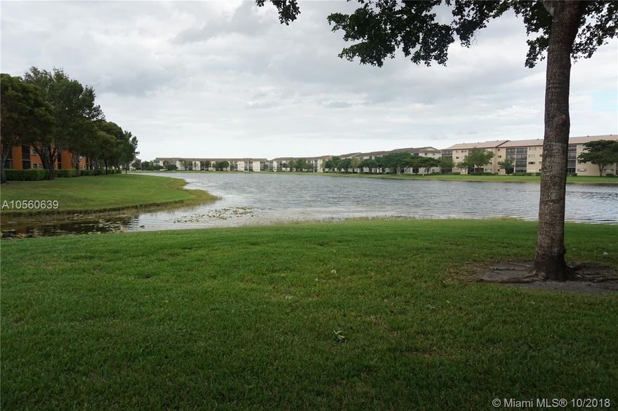 CORNER "MAGNOLIA" MODEL 2BEDROOM 2 BATH UNIT IN THE NEWEST SECTION. BREATH TAKING VIEW OF THE LAKE; DESIRABLE 1ST FLOOR ENTRY; COMPLETELY REMODELED NEW KITCHEN, BATHROOMS, TITLE THROUGHOUT, ACCORDION SHUTTERS IN EVERY WINDOW;STAINLESS STEEL APPLIANCES, WASHER & DRYER IN UNIT; OVERSIZED MASTER BEDROOM. OWNER SPARED NO EXPENSE. LARGEST MODEL. WILL NOT LAST.