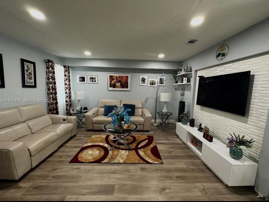 Beautiful 4-bedroom, 3-bathroom townhouse with a 1-car garage located in the desirable Saga Bay community.  This updated home features a spacious layout, modern finishes, high impact doors and windows and plenty of natural light throughout.  Enjoy an upgraded kitchen, and plenty of natural light throughout, comfortable living areas, and well-sized bedrooms perfect for family living.  Conveniently located near parks, shopping, dining, and top-rated schools.  A wonderful opportunity to live in a quiet, well-established neighborhood.