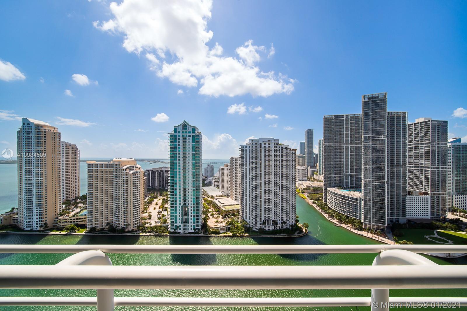 Enjoy Breathtaking Bay, River, and City Views from every corner of this Bright and Expansive 2Bed/2Bath Corner Unit. Additional features include Modern Kitchen Cabinetry, Expansive Balcony, and Impact Windows. One Miami Condo is located in the center of it all !! Brickell, Downtown Miami just steps away. Walk to restaurants, Whole Foods, Silver Spot Cinemas, Museums, Adrienne Arsht Center, American Airlines Arena & Brickell City Center. Just a short drive to Miami Beach, Key Biscayne, Design District, and the Miami International Airport. Amenities include Private Pool, Bayfront Cafe, Gym, 24Hr Security & Concierge. Great for investors !! You can rent the unit 12 times per year with a minimum of 30 days immediately after purchasing.