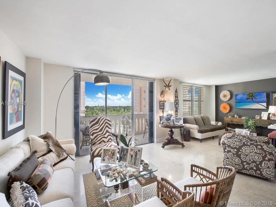 Rarely on the market due to its prime location!  This must see unit is a fully remodeled, spacious 2 bedroom and 2 bathroom. This Gables Plaza luxury condo features marble floors, and new contemporary kitchen. The open floor plan including the living/dining area is perfect for entertaining. With nice size balcony and beautiful views of Coral Gables from the main living room, this condo is ready for move in!  Walk downstairs and you are in the heart of Coral Gables, with walking distance to Miracle Mile, fine dining on Restaurant Row, exclusive boutique shopping and plenty of entertainment.  Gables Plaza amenities offer 24-hour security and concierge service, contemporary lobby, pool, on-site management, and two pets are permitted.