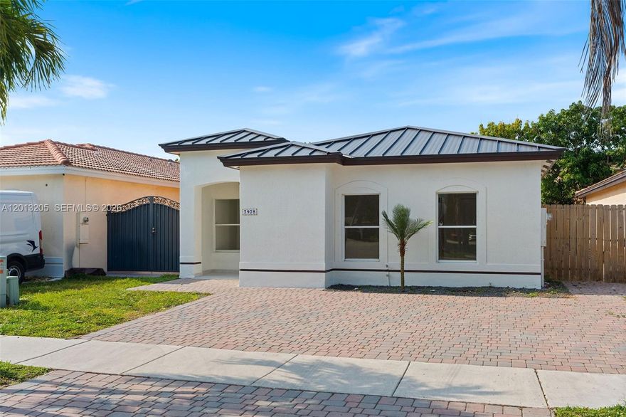Fully remodeled home in the Spanish Lakes community with a metal roof. Move-in ready with updated finishes throughout, featuring a bright open layout, modern kitchen, upgraded bathrooms, and new flooring. Spacious living areas flow seamlessly, offering comfort and functionality. Located in a well-maintained community close to shopping, dining, and major roadways