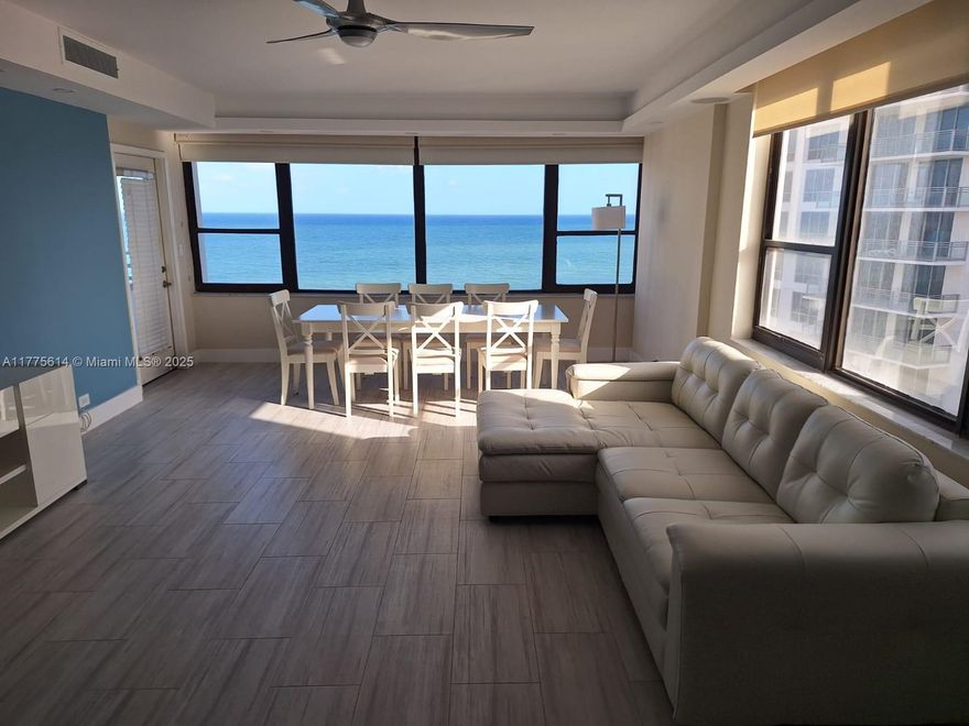 RENOVATED beautiful 2 Bed, 2 Bath furnished unit with amazing panoramic view of the ocean, title floors throughout, apt is in great condition and ready to move in, washer & dryer in the unit as well as laundry room in every floor, reading room, amazing pool and jacuzzi, BBQ areas, gym with great exercise equipment and ocean view. 
Rent includes Association Fee, Cable TV, Electricity, Internet/Wi-Fi, Pool Maintenance, Water/Sewer and Valet Parking. Near shops, restaurants, racetrack, 10 minutes to Aventura Mall. 

THE BUILDING IS CURRENTLY UNDER THE 50 YEARS RECERTIFICATION.

REALTORS please read broker remarks for details.