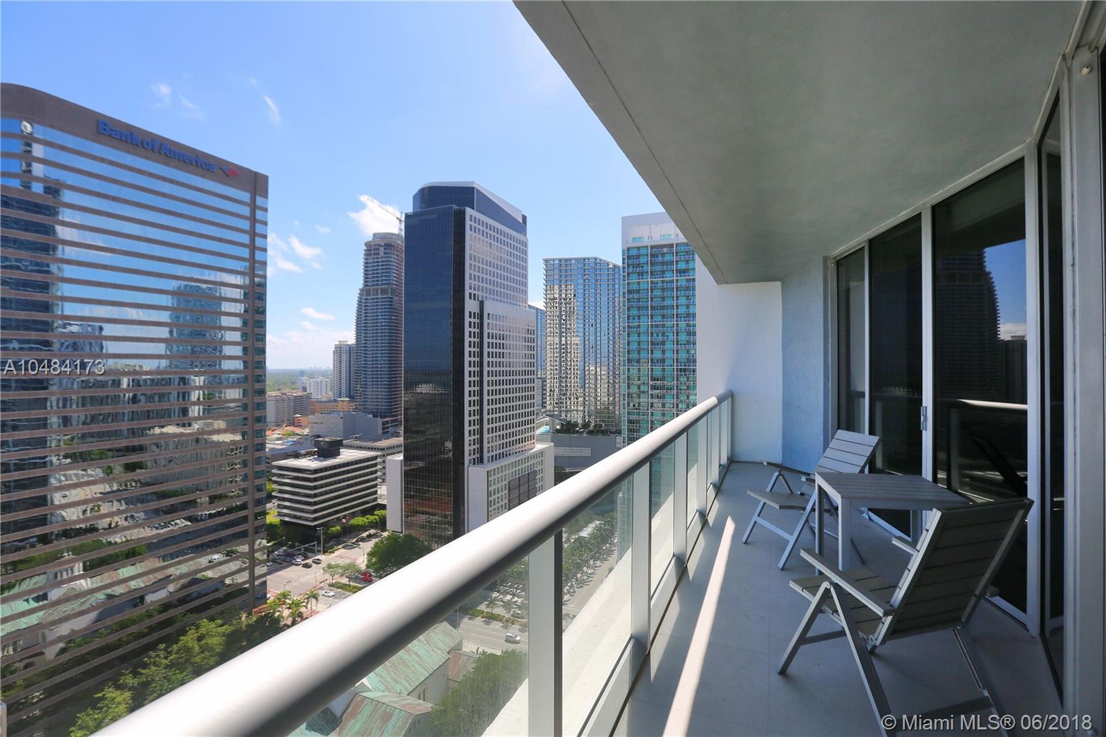 Great bay view from the entire apartment. The biggest floor in the building for one bedroom. This is a gorgeous fully furnished condo comes fully equipped with internet/cable tv. It has marble floors, open kitchen with subzero & appliances, a spacious bedroom with a custom walk-in closet, icon building offers 5 start amenities and restaurants.