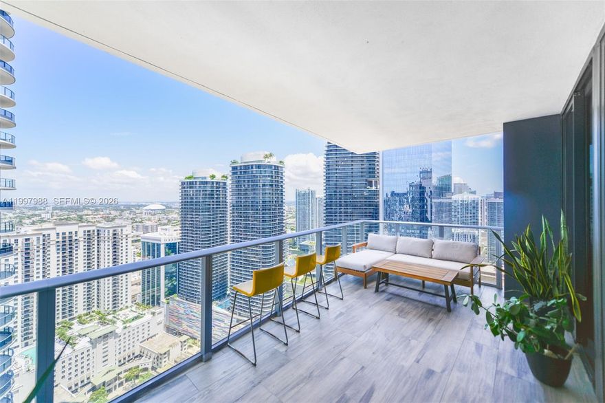 Spectacular upgraded unit at the iconic 1010 Brickell Condo. FURNISHED apartment, 1 bedroom, 1.5 bathrooms, plus a den, high ceilings, huge balcony with stunning views, top of the line Smeg appliances! Building offers: outdoor movie theatre, restaurant & swimming pool @ 50th floor roof top; Co-ed Hammam spa w cold & hot Jacuzzi, massage & treatments rooms, sauna & steam room; basketball & racquetball courts, running track, indoor heated swimming pool, fitness center, party room w kitchen, open terrace & barbeque, kids room w bowling, virtual golf, among others. Excellent location next to public transportation, Brickell City Centre, & more. Available for 6 months.