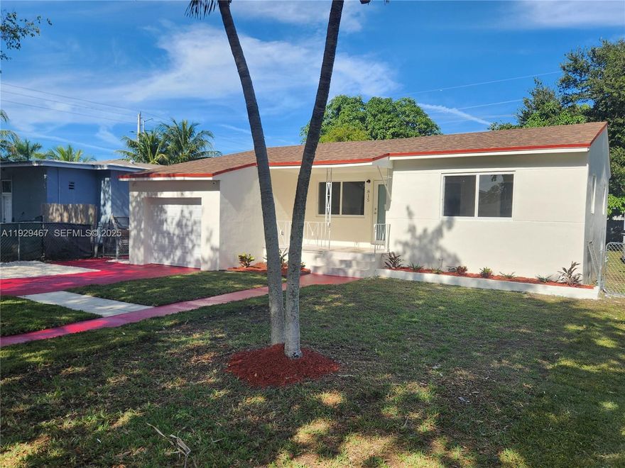 Beautifully renovated 2-bedroom, 2-bath home in the heart of North Miami. This move-in-ready property features a new roof, impact windows, and a stylishly updated interior throughout. Enjoy a modern kitchen with stainless steel appliances, quartz counters, and a great dining area just off the kitchen—perfect for everyday living and entertaining. Both bathrooms have been fully remodeled with contemporary finishes. The home also includes a single-car garage, new A/C, and a bright, open layout. Centrally located near shops, dining, and major roadways. A true turnkey opportunity!