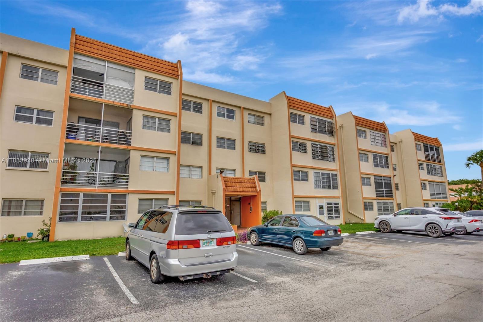 NO SPECIAL ASSESSMENTS! UPDATED 1st-floor condo with spacious screened balcony. The Kitchen features quartz countertops, stainless steel appliances & custom roller blinds in each room. Porcelain flooring throughout. Renovated bathroom with walk-in shower. Bedroom with a Walk-in closet. HOA includes Water, Bi-monthly pest control, clubhouse & pool. 1 assigned parking space plus 1 guest. Security system included. Common laundry on each floor. Well-maintained community. No pets and no rentals allowed.