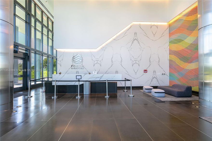 LEASE this exceptional 1,294 RSF corner office perfectly positioned directly across from Aventura Mall and adjacent to the new Brightline Station. This office features three private offices along the window line, a welcoming reception area, and a spacious open workspace with stunning views overlooking Aventura Mall. Forum Aventura offers premier amenities including a contemporary lobby with sleek finishes and a Sky Lounge rooftop terrace featuring a fully equipped conference room, lounge area, and outdoor meeting space. This is a rare opportunity to LEASE an office in one of Aventura’s most sought-after Class A office buildings, combining modern design, unmatched amenities, and a truly unbeatable location.