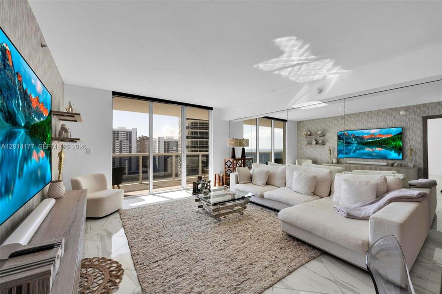 Beautiful unit!! East DIRECT OCEAN VIEW, 3 bed 3 bath, porcelain floors, fully furnished and equipped. You will also enjoy your unit with European style kitchen, gorgeous granite counter tops & Kitchen Aid appliances. This is a 5 STAR RESORT like amenities such as magnificent 2-story lobby entrance, full time concierge & security, 24-hour valet, multi-level covered parking, 5 heated pools, 50.000 sq. ft. SPA, FITNESS CENTER overlooking the Atlantic Ocean