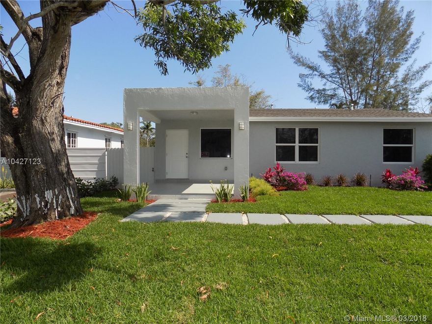 Completely Renovated like NEW Construction 3/2/2 River Front Home in sought after up and coming N Miami neighborhood. House was redone with additions. Completely NEW: Roof and Trusses, Plumbing, Electric, Duct work, A/C, Impact Windows and Doors, Impact Garage Doors, Porch, Terrace, Fencing, Landscaping and Irrigation, Kitchen, Bathrooms, ALL Walls, 24" Porcelain Pure White Floors, Doors and Trim. The house was stripped to the bare concrete walls and floors and all was redone. Huge Oversize lot on the Biscayne River with space for a POOL. Garage has front and back access. Must See!