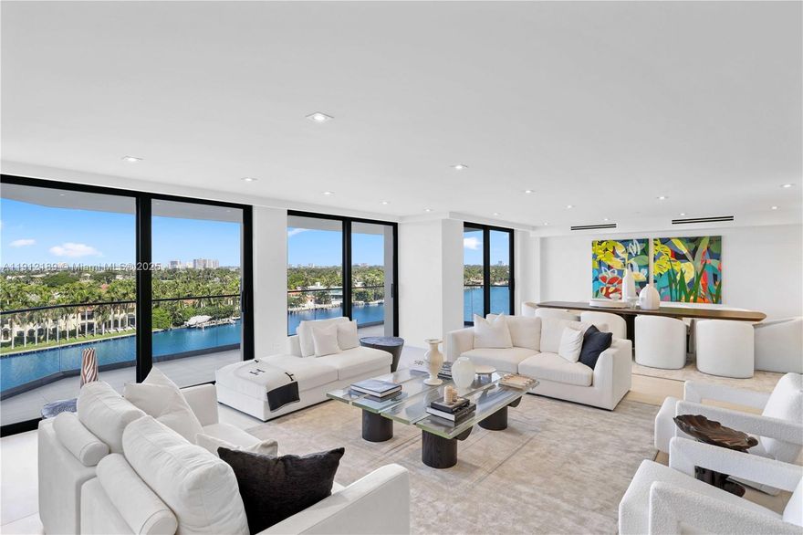 Magnificent 5,736 SF combined residence at Tower House-designed by Steven G. 5 beds + 2 dens, 6 full + 2 half baths, and a chef’s kitchen with brand-new high-end appliances, custom pantry & modern layout. Endless space, grand closets & wraparound balconies with breathtaking ocean & Intracoastal views. Every detail perfected - a one-of-a-kind Miami Beach masterpiece