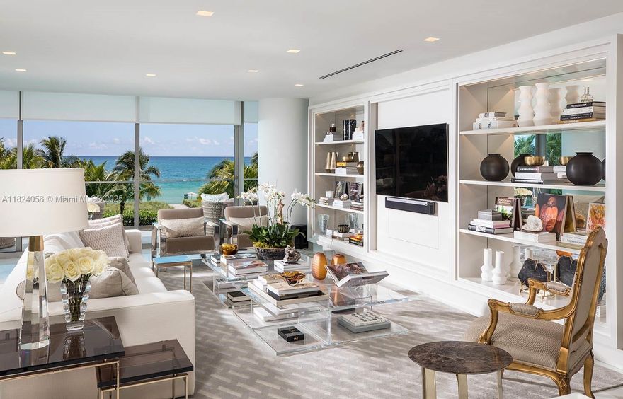 Turnkey and upgraded oceanfront corner unit at Oceana Bal Harbour. This lower floor residence boasts a captivating blend of luxury and serenity, offering 2 bedrooms & 2 1/2 baths. Sunlight dances through the expansive windows, filling the space with a warm, inviting glow that enhances the already breathtaking views of the ocean. The thoughtful design seamlessly integrates the beauty of the natural surroundings, creating a harmonious retreat for residents. With its prime location, luxurious amenities, and  the allure continues with two pools, inviting you to bask in the Florida sun while overlooking the azure waters. For those with a passion for tennis, 2 clay courts await, providing the perfect setting for a match with the ocean breeze as your backdrop. Full service with Spa/Gym and more.